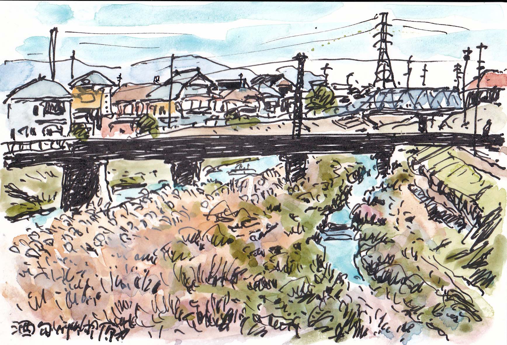 flower 花城康雄公式サイト 風景スケッチ 淡彩スケッチ